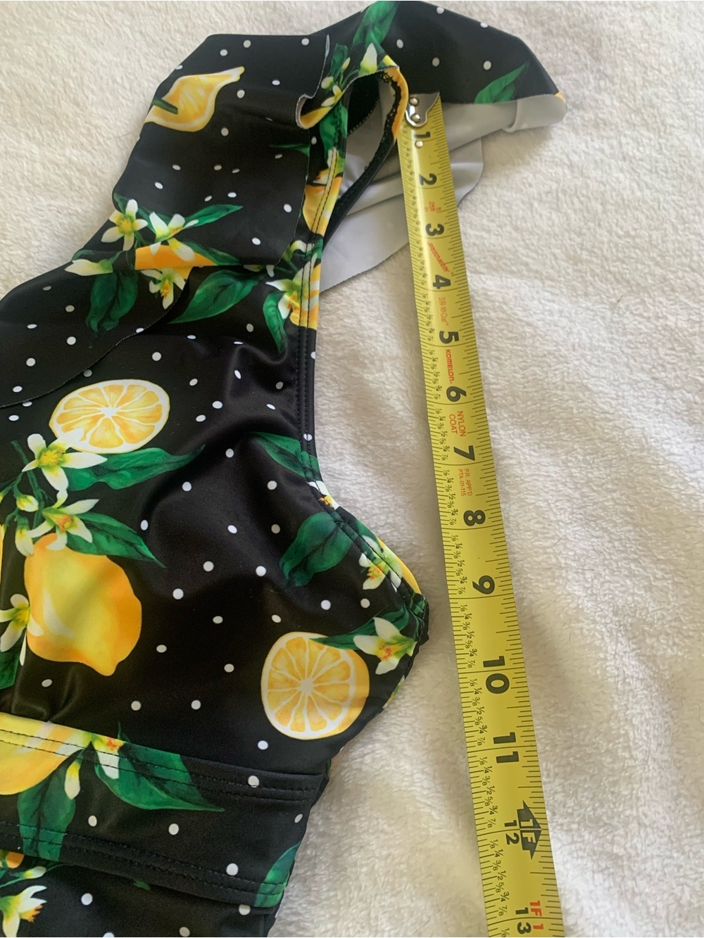 Daci Ruffled Vintage Retro Style Lemon Print Tummy Control Swimsuit Plus Size 16 - Picture 11 of 13